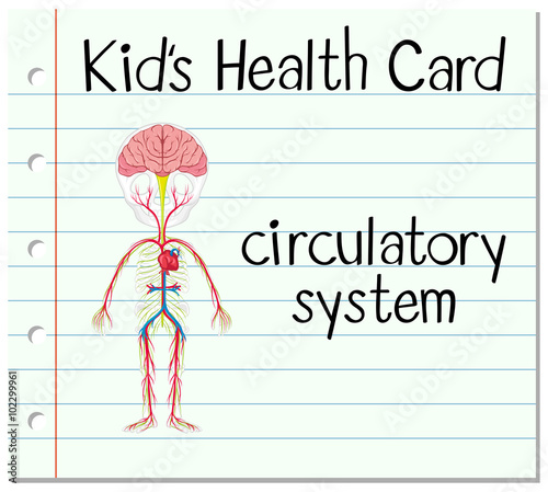 Health card with circulatory system