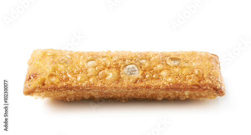 Oil fried crunchy pie isolated