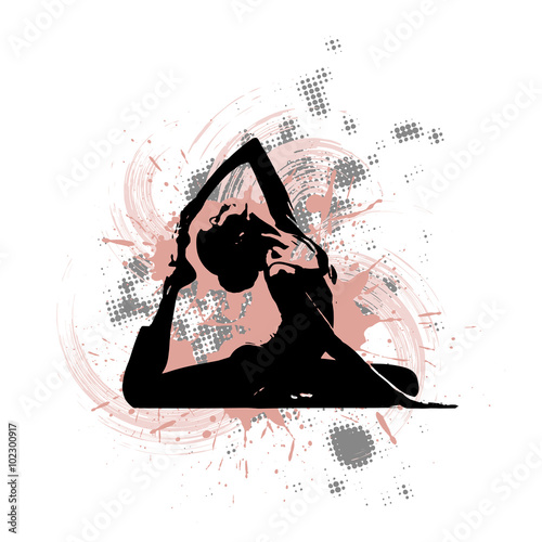 Yoga vor buntem Hintergrund