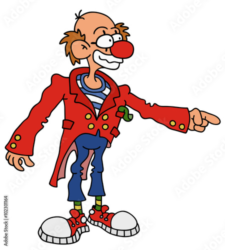 Funny clown / hand drawing, vector illustration
