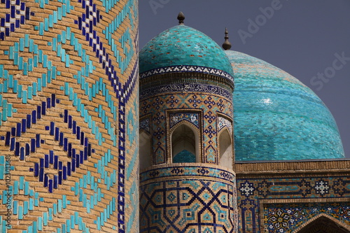 Détail architectural du Registan à Samarcande – Ouzbékistan photo