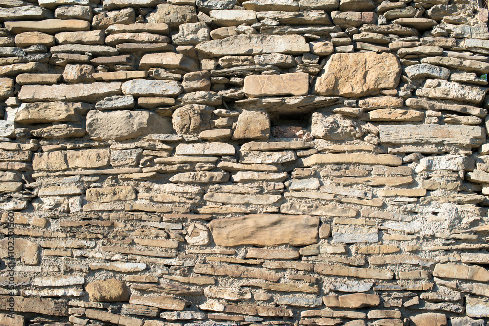 Fototapeta premium Stone masonry with rich and various texture