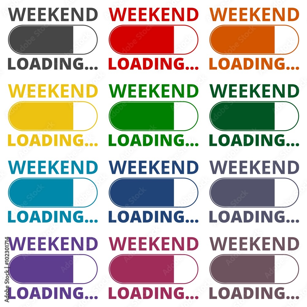 Weekend Loading icons set Weekend Loading icons set