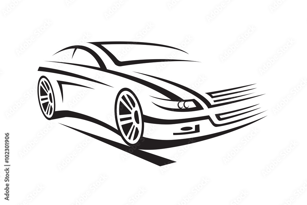 Obraz premium abstract monochrome illustration of a car
