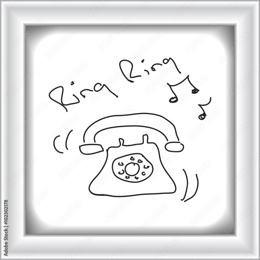 Simple doodle of a telephone Simple doodle of a telephone
