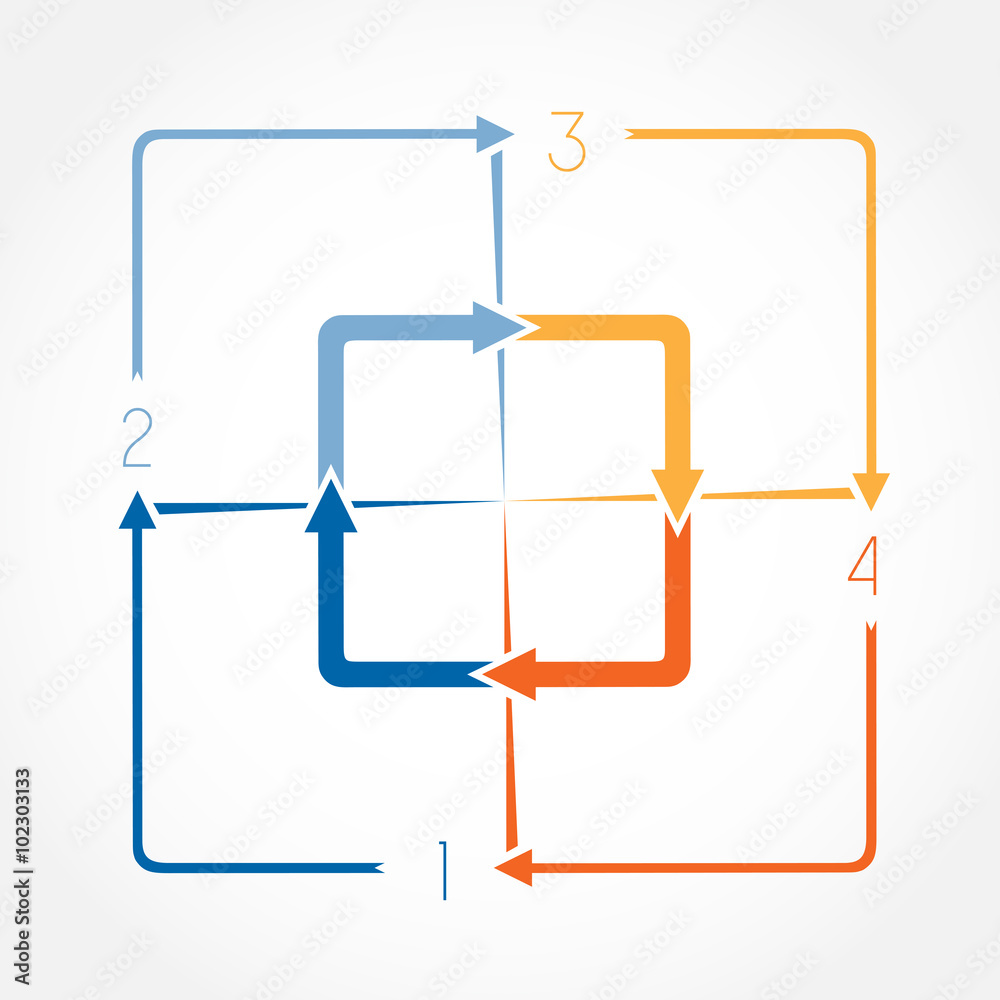 Template Infographic illustration four positions Template Infographic illustration four positions