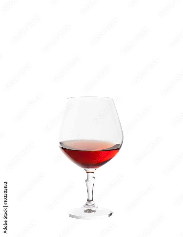 glass with brandy isolated on white background glass with brandy isolated on white background