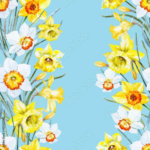 Watercolor spring floral pattern