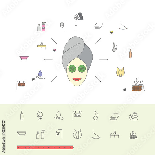Spa icons concept