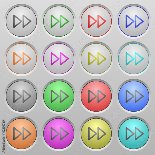 Media fast forward plastic sunk buttons