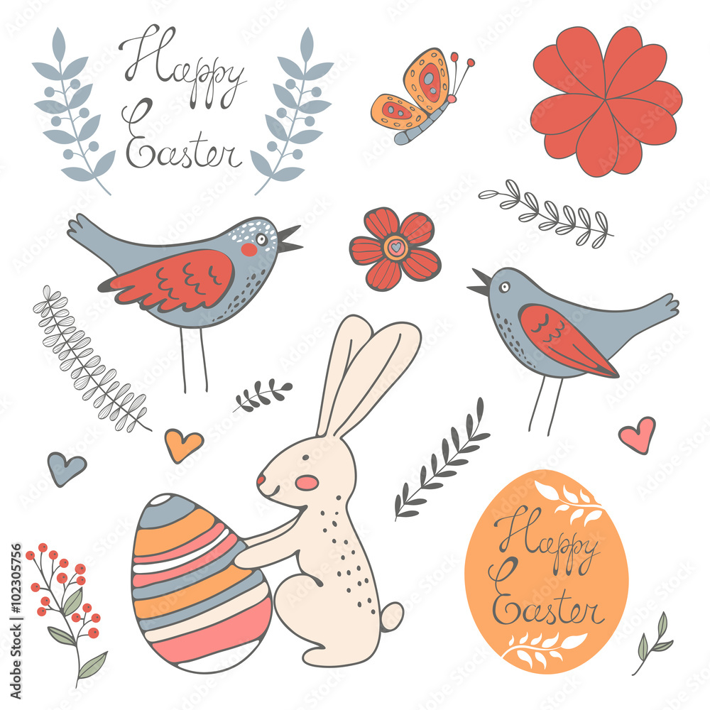 Beautiful collection of Easter related graphic elements Beautiful collection of Easter related graphic elements