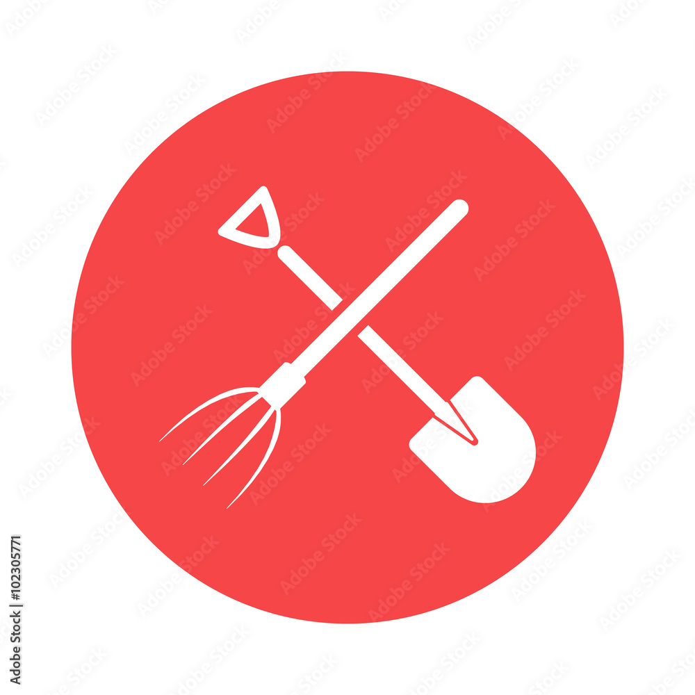 shovel and pitchfork icon shovel and pitchfork icon