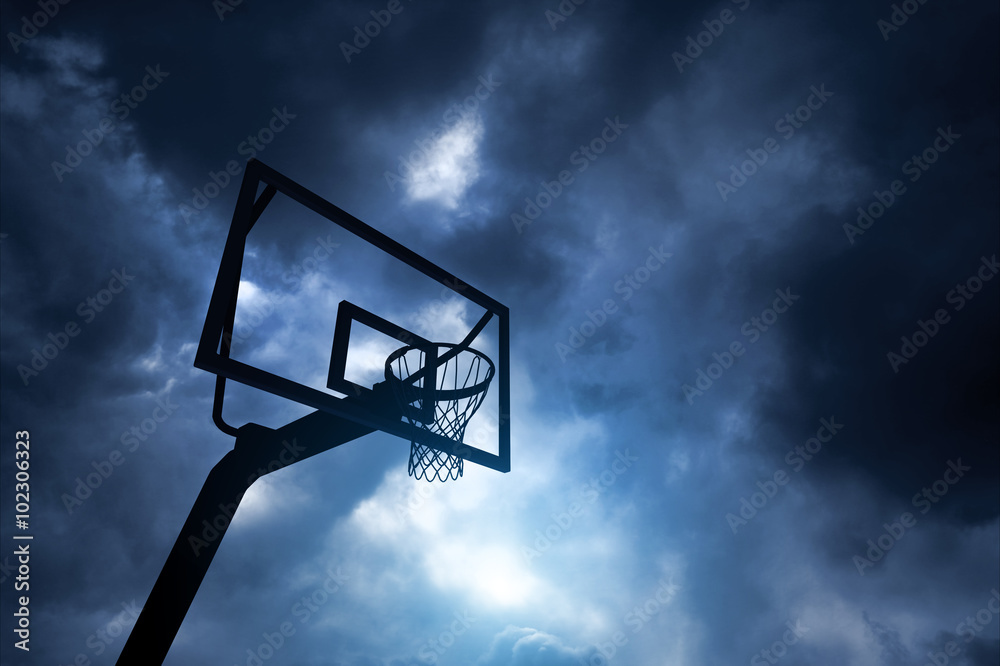 Obraz premium basketball hoop and sky