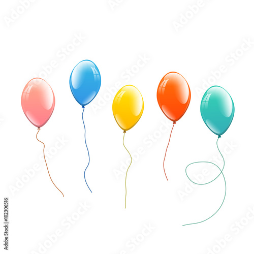 Festive multicolored balloons set
