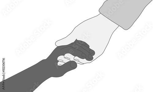 Hand und Kinderhand - Silhouette