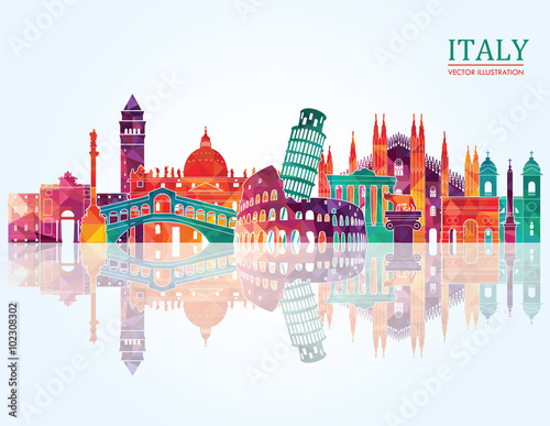 Italy detailed skylines. vector illustration photo