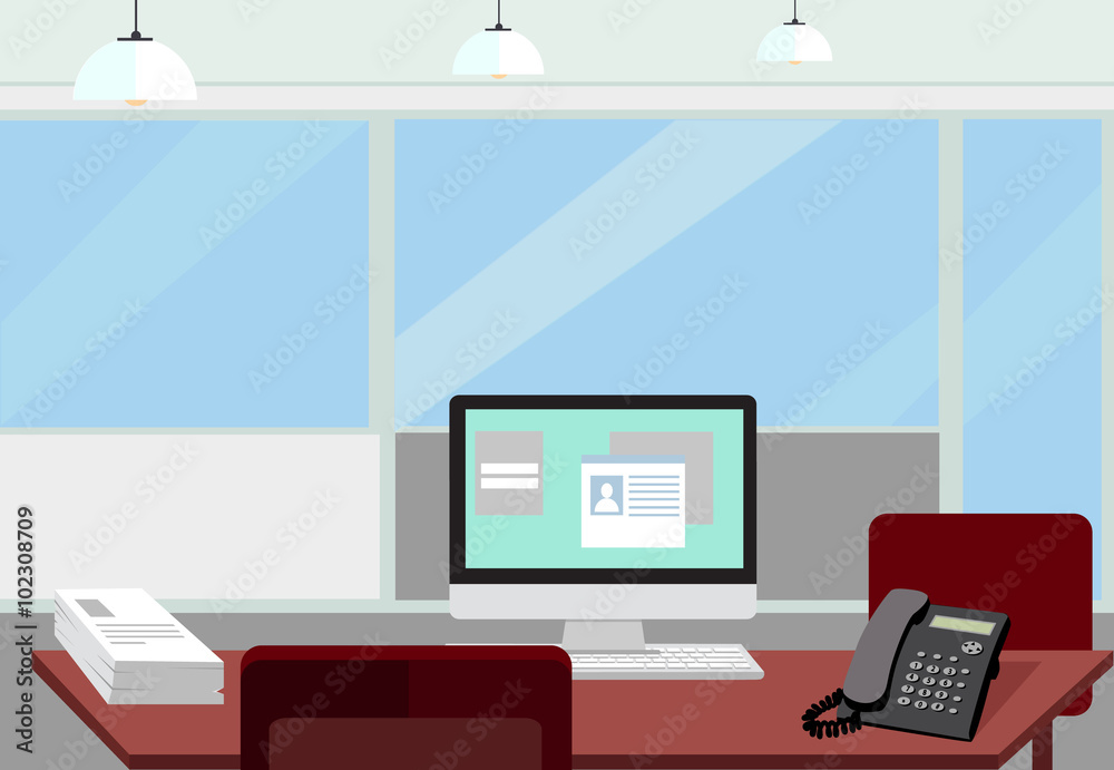 Fototapeta premium Interior office room.Vector illustration for design