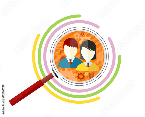 Icon Flat Style Concept Target Audience