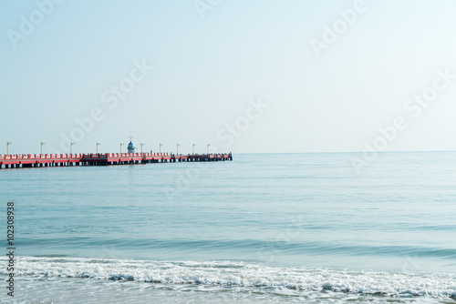 Pier on the sea in Prachuap Khiri Khan province, Thailand © maewthitiwat