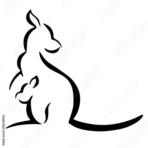 Kangaroo with baby logo