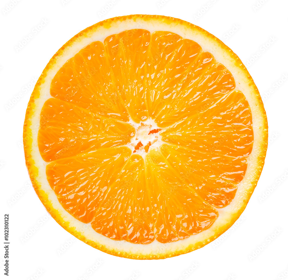 orange slice isolated on white background - obrazy, fototapety, plakaty 