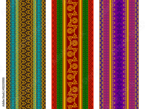 Henna Banner/ Border, Henna inspired Colourful Border - very elaborate and easily editable