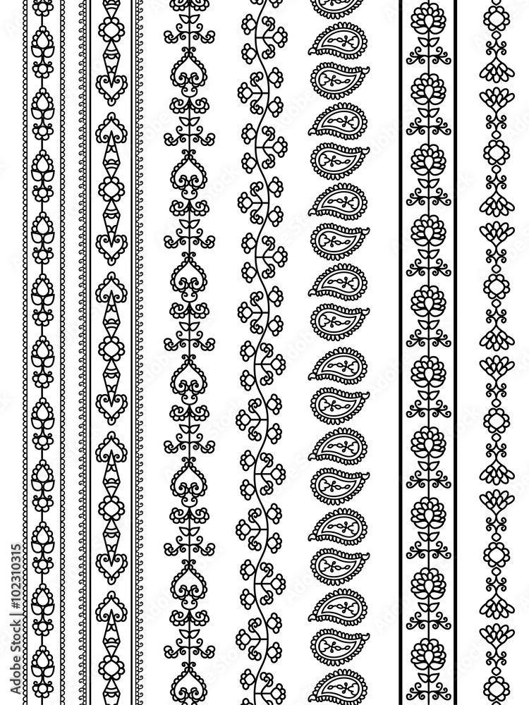 Henna Banner/ Border, Henna art inspired Border very elaborate and