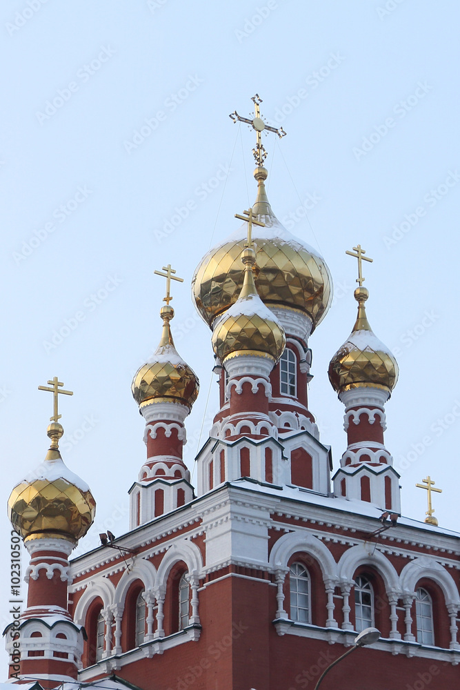 Fragment of Church of the Ascension, founded in 1903, Perm, Russia
