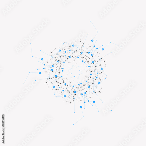 Vector background pattern network. Design dots and lines