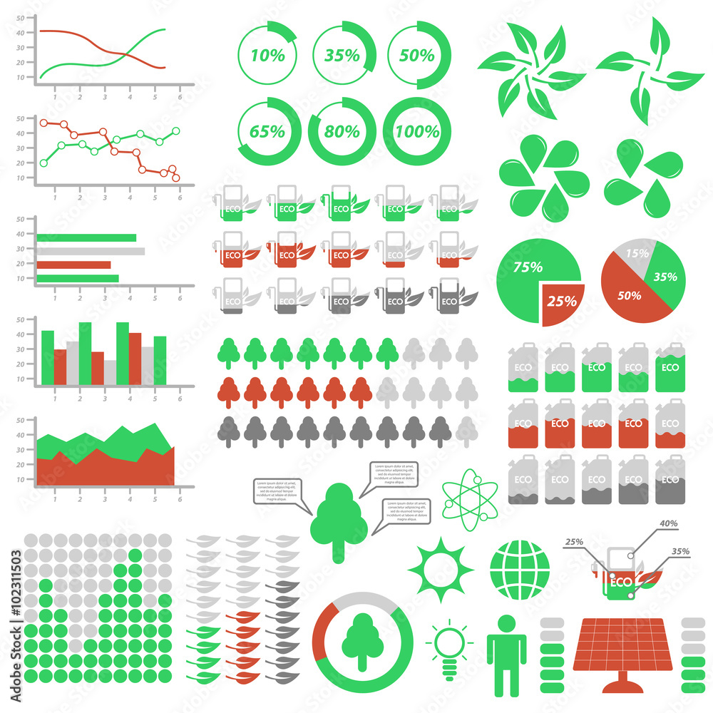 Ecology infographic elements. Templates for infographic. Vector illustration