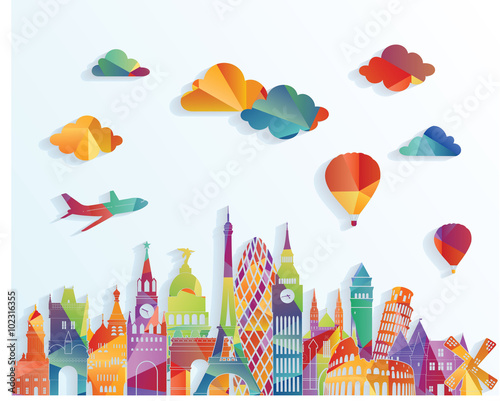 Europe skyline. Vector illustration