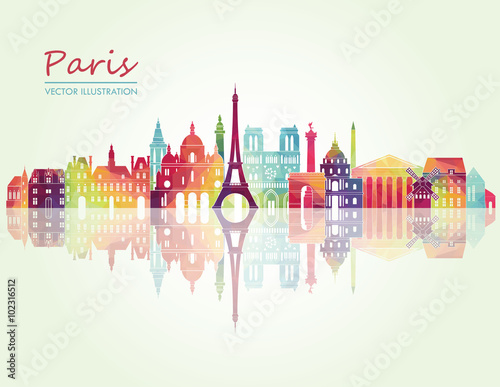 Paris skyline. Vector illustration