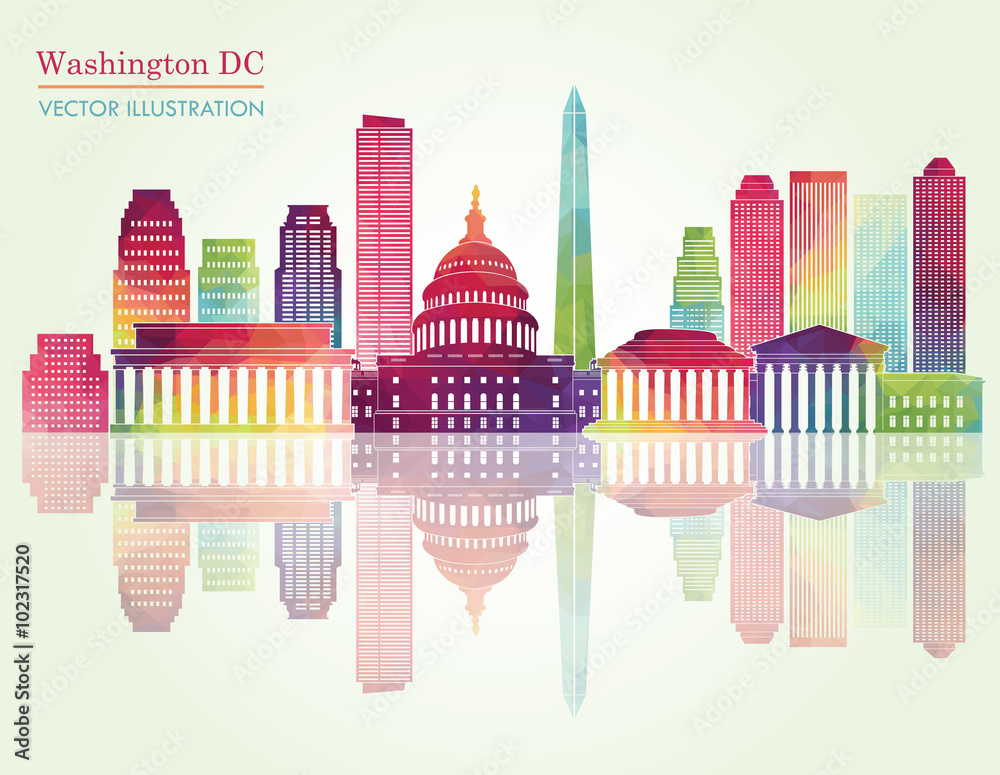 Washington DC skyline. Vector illustration