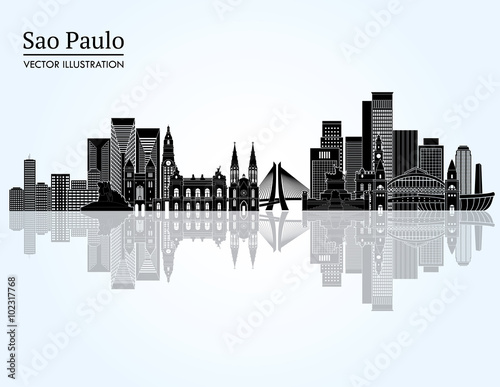 Sao Paulo skyline. Vector illustration