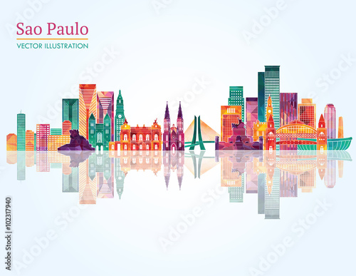 Sao Paulo skyline. Vector illustration
