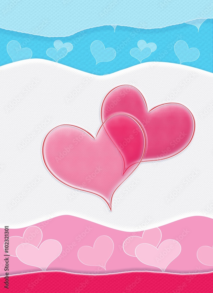 Happy Valentines Day pattern. Digital Illustrations. Background for Love romantic message. Valentine