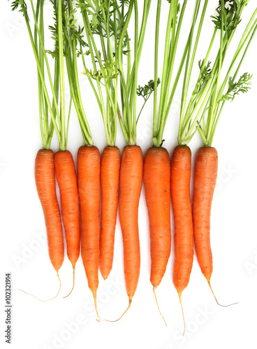 carrots isolated on white.