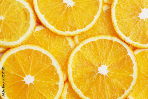 fresh slices of an orange.