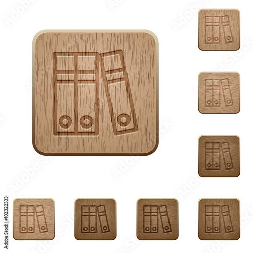 Document folders wooden buttons