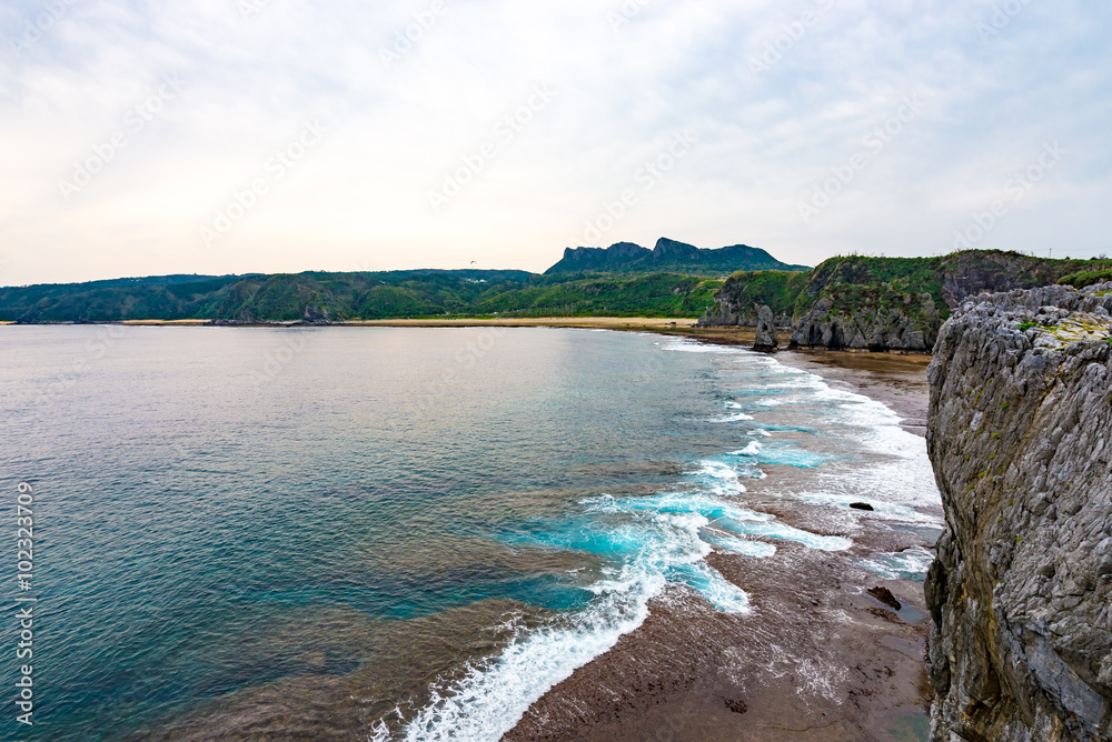 Sea, coast, rock, seascape. Okinawa, Japan, Asia.
