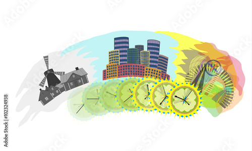 unstoppable stream of time/irresistibly flies past, present and future in the stream of time