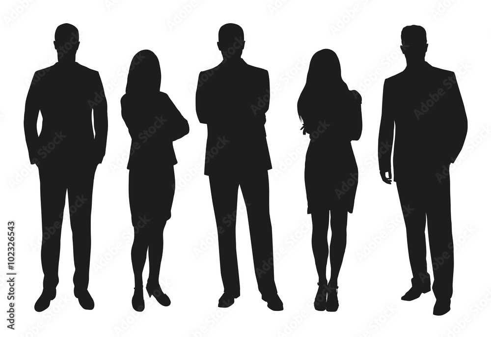 Business people, set of vector silhouettes