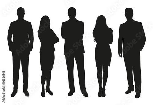 Fotografie, Obraz Business people, set of vector silhouettes