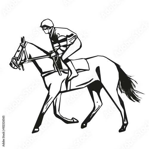 Horse racing, vector drawing