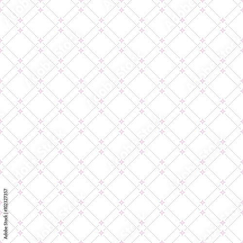Geometric repeating vector ornament with diagonal dotted lines. Seamless abstract modern pattern