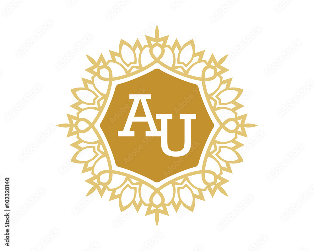 AU initial royal letter logo