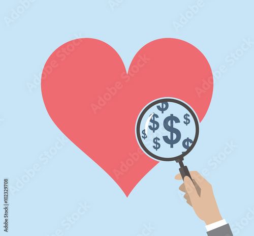 Heart concept. Could be related to gold-digging, prostitution and similar. 