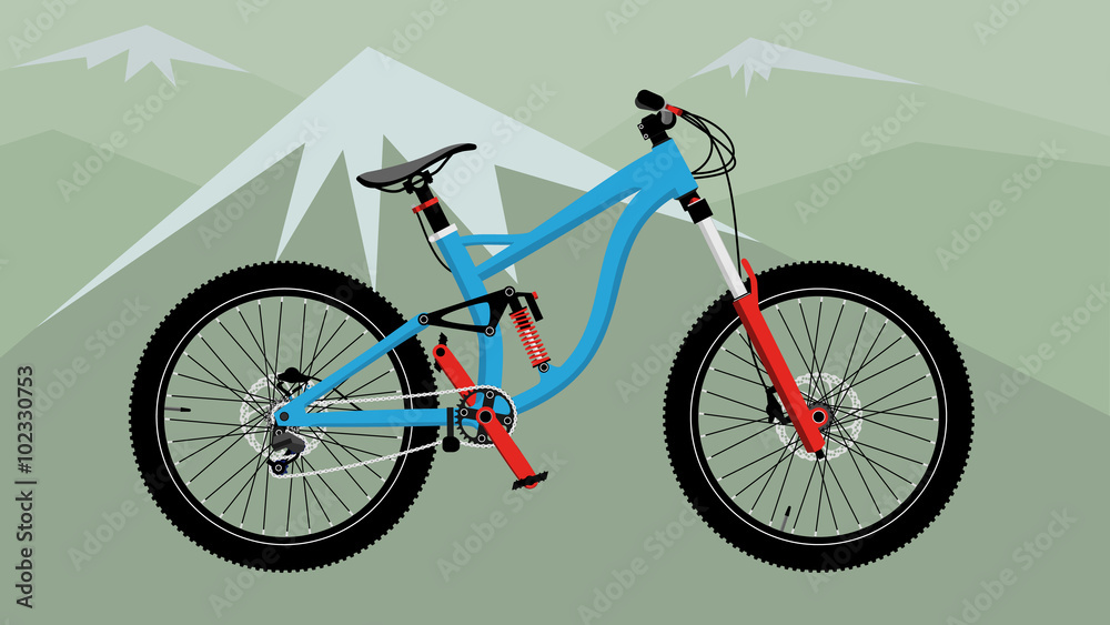 Fototapeta premium design element. downhill mountain bike illustration