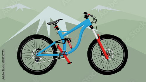 design element. downhill mountain bike illustration