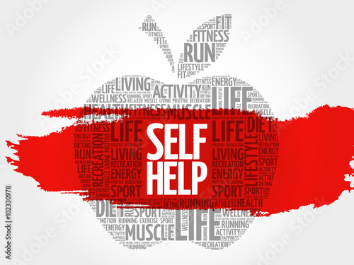 Self Help apple word cloud, health concept